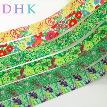 

DHK 50yards flowers tree fruit Printed Grosgrain Ribbon Accessory hairbow headwear decoration Wholesale DIY OEM S1096