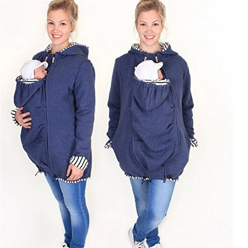 

Daddy Chen Carrier Outwear Baby Holder Materity Carrier Sweatshirts Pregnant Multifunction Kangaroo Coat Warm Cotton