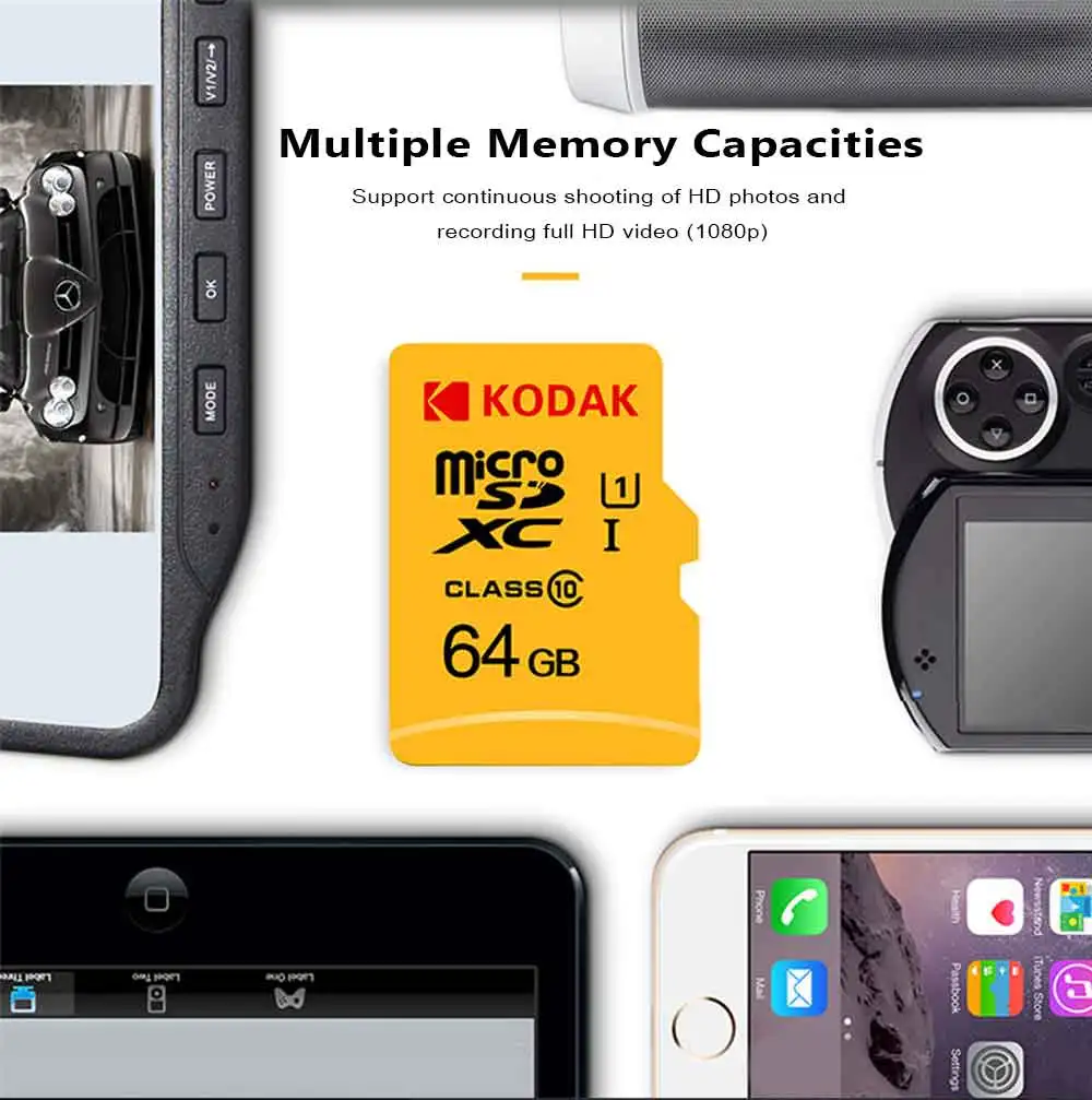 Карта флеш-памяти KODAK U1 128 Гб 64 ГБ 32 ГБ 16 ГБ Micro SD карта tarjeta de высокоскоростная карта памяти MicroSD карта TF/SD карта класса 10