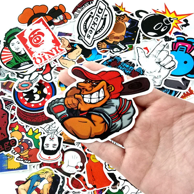 100pcs DIY Graffiti Sticker Bomb Decal Car Motorcycle Suitcase Laptop Covers Stickers Bomb Accessories Toys For children Kids