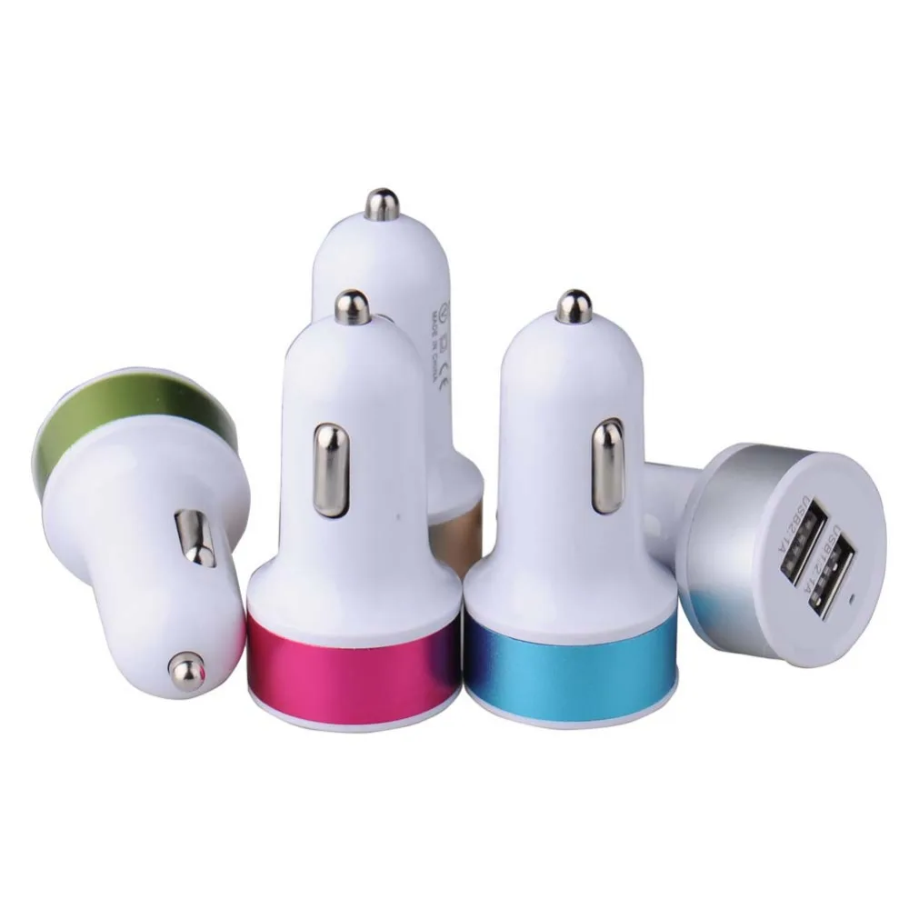 5V 2.1A Dual USB Port Charger Car USB Charger With Micro USB Cable For
