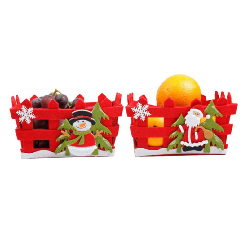 2019 Newest Christmas Candy Fruits Storage Basket Container Box Home Decor Xmas Gifts 2 Styles