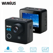 Wimius 4k Action Camera Wifi 20M Mini Sport Helmet FPV Camera Full HD 1080p 60fps Go Waterproof 30m Pro Car DVR For Camera Drone
