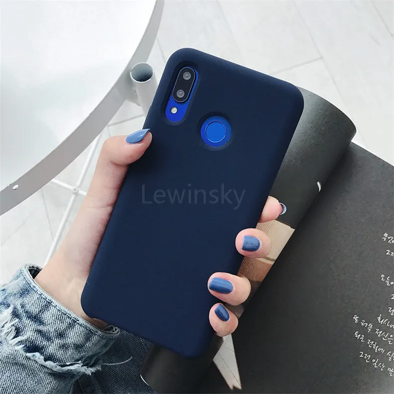 Жидкий силиконовый чехол для huawei P20 P30 Mate 20 lite 10 Pro P10 Nova 3 4, чехол для Honor 8X9 View 10 20, мягкий яркий Чехол - Цвет: Navy blue