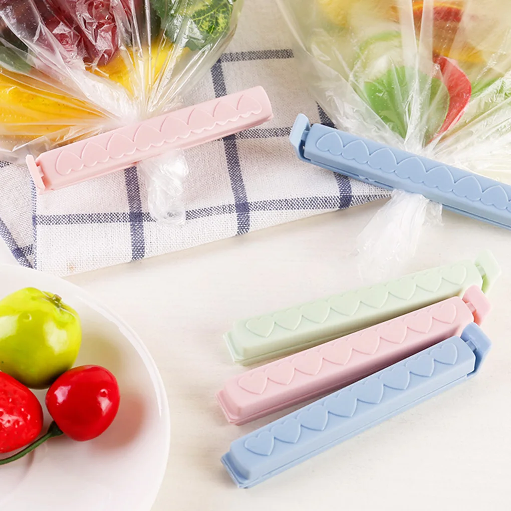 

5pcs Solid Color Food Preservation Sealing Clip Plastic Bag Snack Pouch Sealing Buckle Sealer