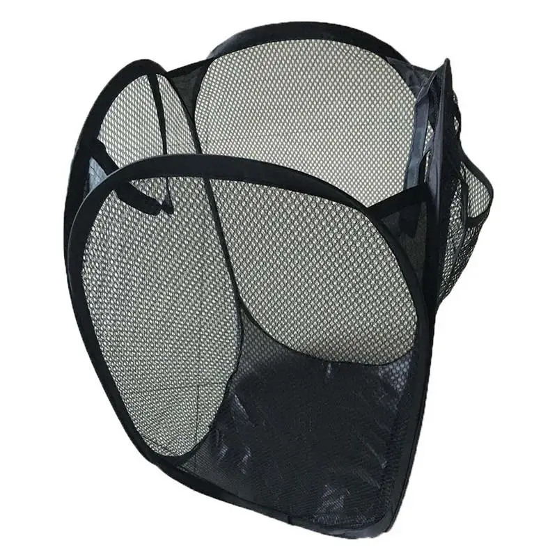 

2019 New Qualified Nylon Mesh Foldable Pop Up Washing Laundry Basket Bag Hamper Mesh Storage Hot Sale Drop Shipping @P