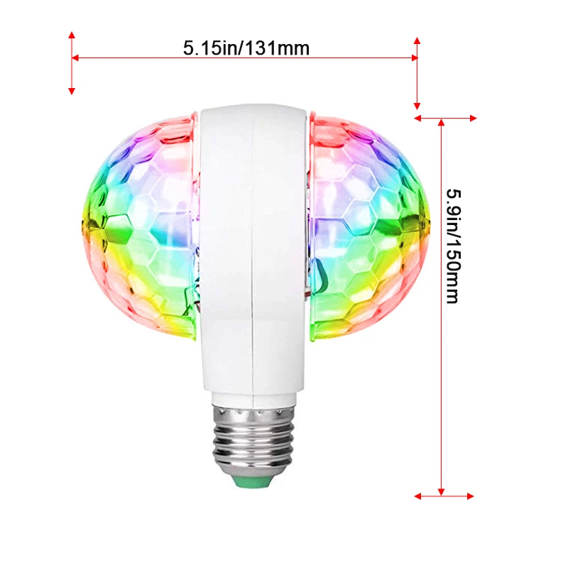 E27 Светодиодный светильник/лампа 6 Вт Вращающаяся лампа с двойной головкой магический сценический диско шар вращающийся двуглавый сценический свет rgb