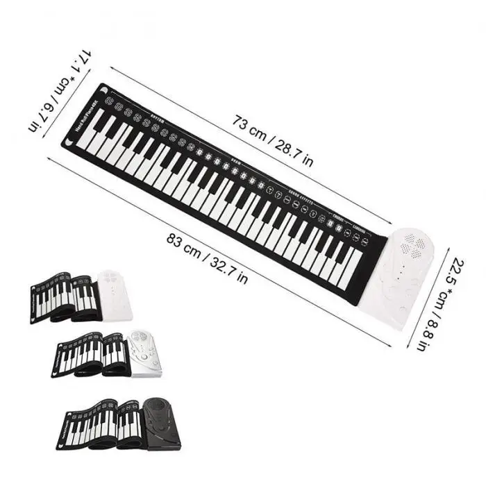 Новая портативная Гибкая цифровая клавиатура пианино 49 клавиш тонов ритмов электронное рулонное пианино игрушки BN99