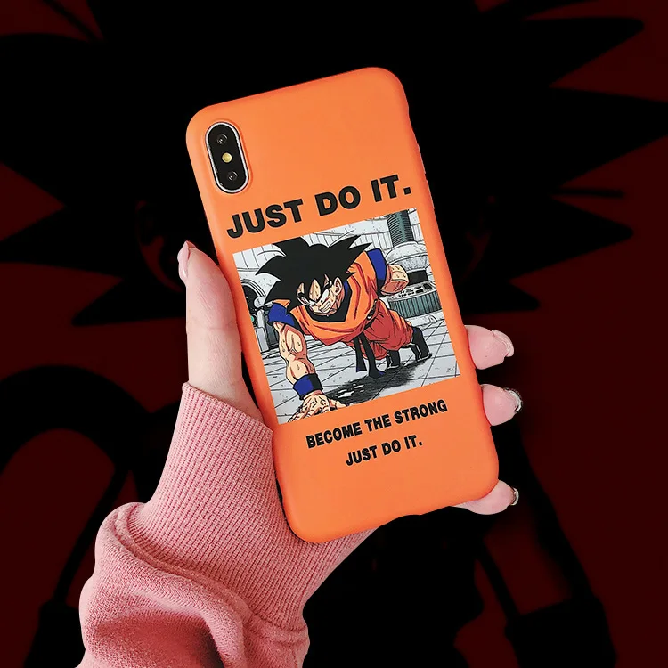 

Fashion cartoon Dragon Ball just do it Wukong iphonecase for 7 8plus xs max Half-wrapped Case Dirt-resistant
