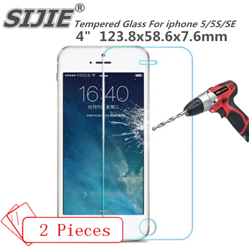 

SIJIE Tempered Glass For iphone 5 5S SE iphone5 I5 I5S iphone5S Screen protective protect front stronger discount cover gift