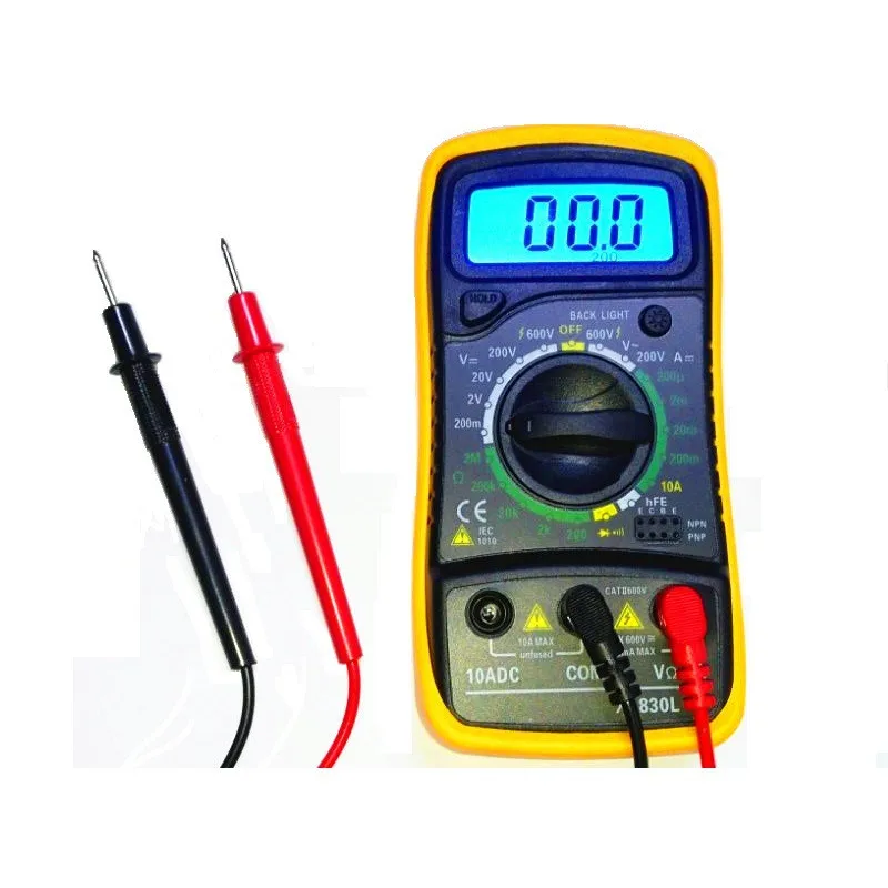 

Urijk Portable Digital AC/DC Ammeter Voltmeter Ohm Tester Meter XL830L Handheld LCD Multimetro Multimeter Backlight