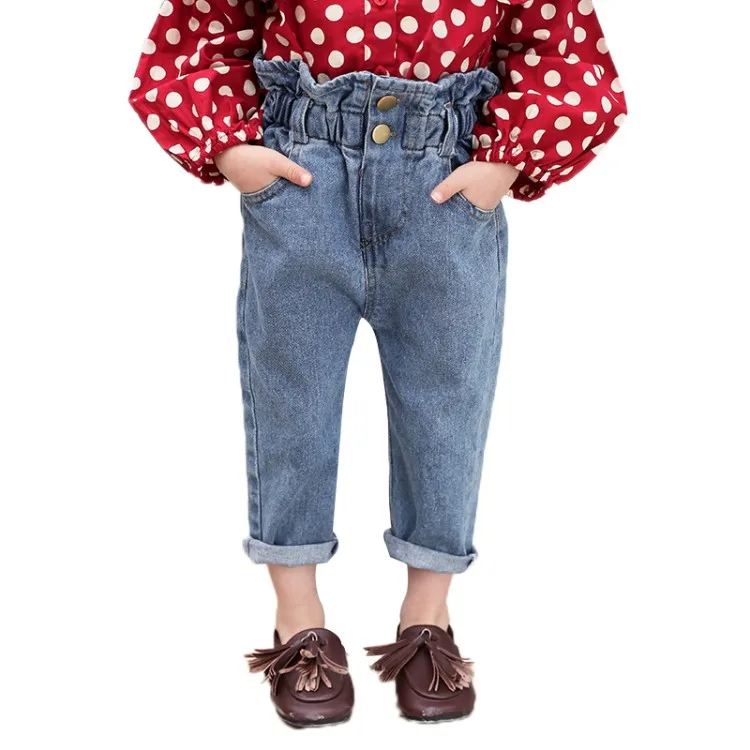 

Kids Baby Girls Jeans Denim Long Casual Pants Baby Boys School Pants Autumn Winter High Waist Jeans Children 2 4 6 8 10 12 Year