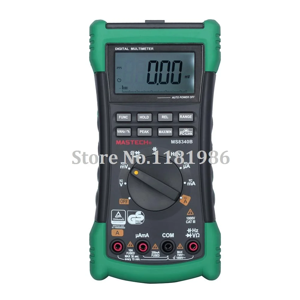 

MASTECH MS8340B High Quality Auto Range True-RMS Digital Multimeter DMM Capacitance&Frequency Test&USB Interface Meter Testers