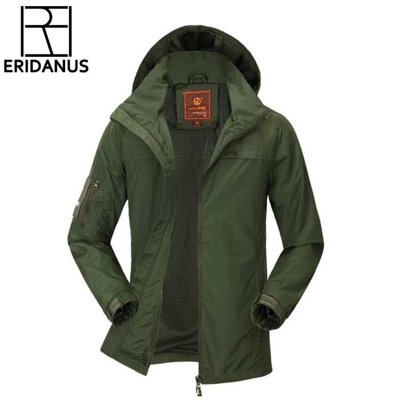 2017 jacke Männer Wasserdicht Casual Armee grün Outwear Jacke Parka Herren Wasserdicht Grün Schwarz Winter Jacke