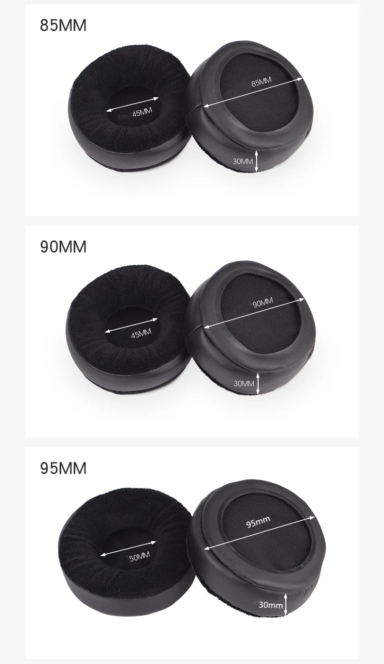 60mm 65mm 70mm -110mm Velour Memory Foam Earpad for Large Over The Ear Headphones for AKG for HifiMan ATH for SONY Headphones (8)