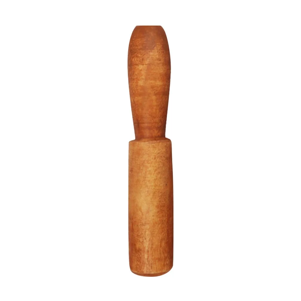 

4.7-5.1 Inch Long Tibetan Hard Wood Singing Bowl Hand Made Suede Leather Wrapped Striker Mallet Suede and Wooden Mallet