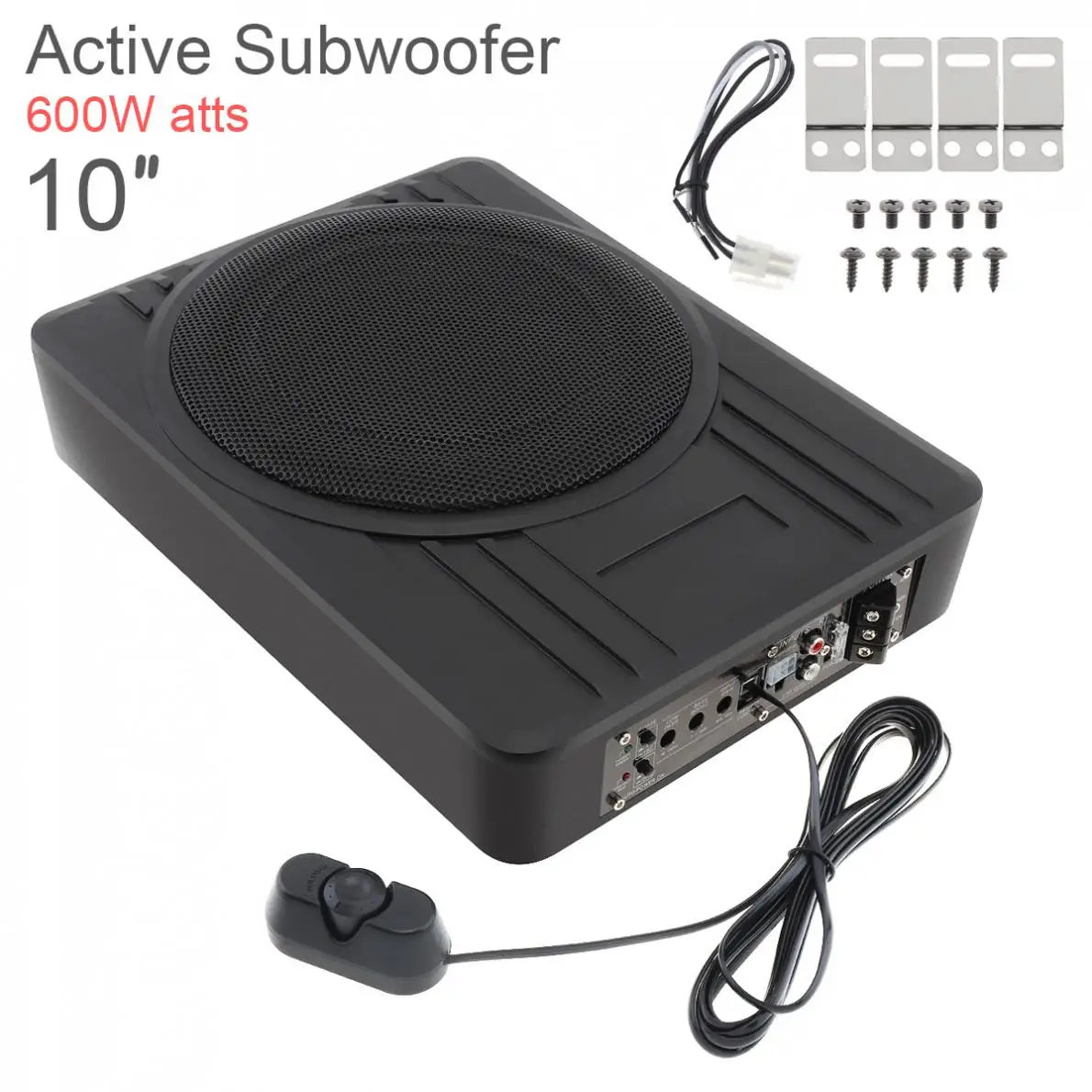 

Black Universal Fuselage Slim 10 Inch 600W Slim Under Seat Car Active Subwoofer Bass Amplifier Speaker