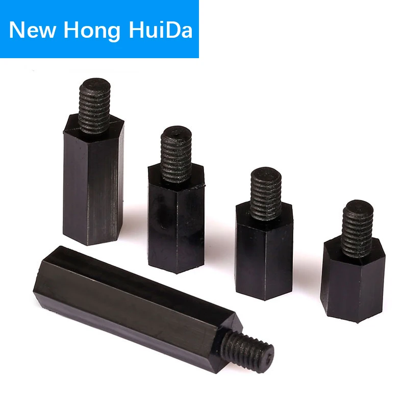 M3 Black Hex Nylon Standoff Male Female Plastic Mount Hexagon Threaded