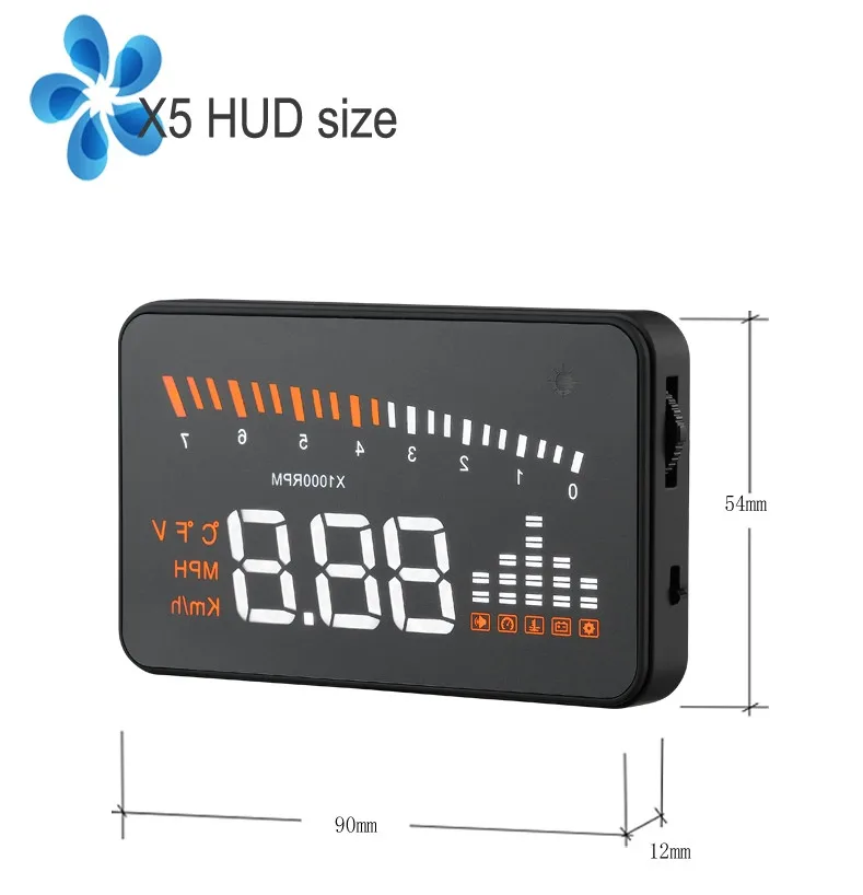 XYCING X5 автомобильный HUD Дисплей лобовое стекло проектор 3 дюйма OBD2 HUD автомобильный проектор скорости вождения автомобиля дисплей данных