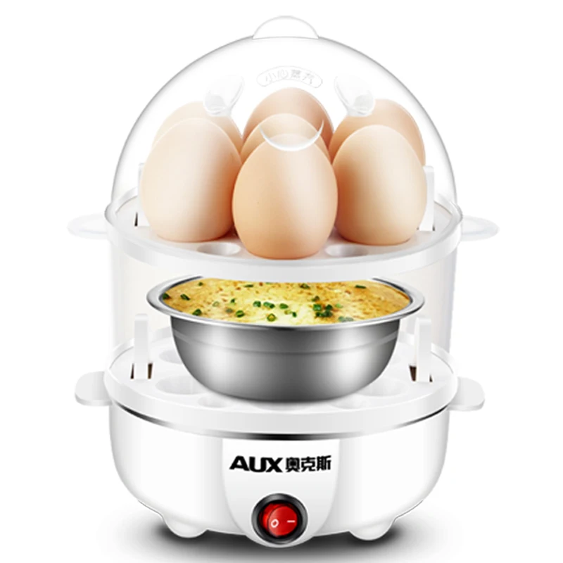 

Automatic Egg Cooker Egg Steamer Food Cooker Breakfast Artifact Household Multi-function Heating High Capacity Double Layer
