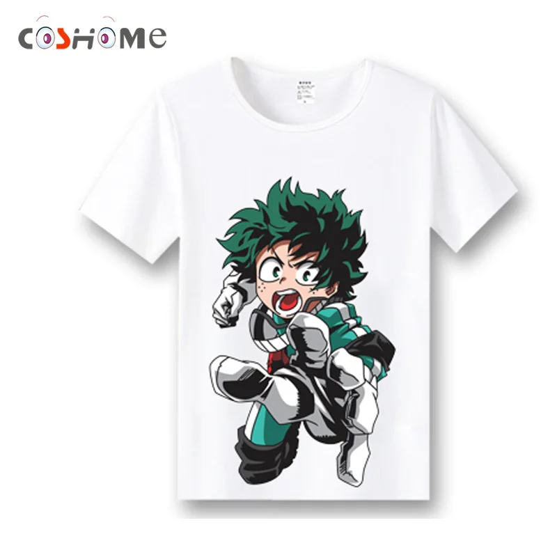 Coshome Boku No Hero Academia T-shirts Cosplay Costumes My Hero Academia T shirts Izuku Midoriya Men Women Short Sleeves Tops