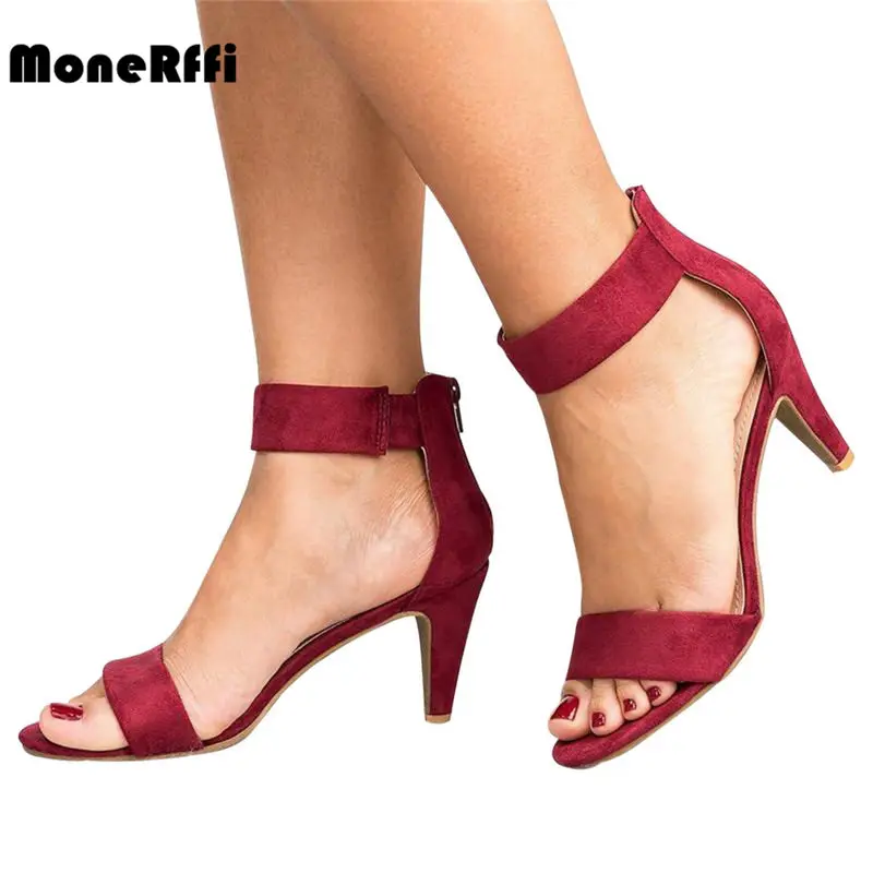 

MoneRffi 2019 NEW Summer Women Peep-toe Heel Sandals Heels Waterproof Cross Strap Hollow Out Sandals LadiesStiletto Heel Shoes