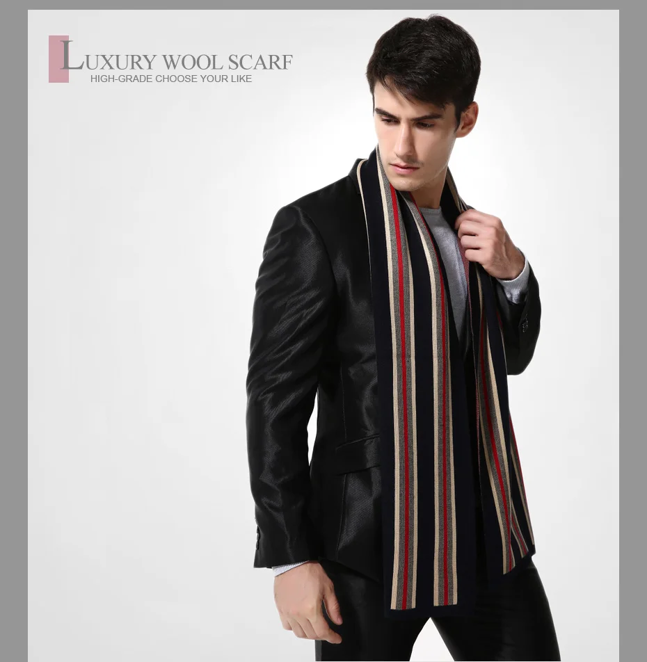 [VIANOSI]  Wool Plaid Scarf Man Winter Brand Scarf Men Fashion Designer Shawl Bussiness Casual Scarves MA009 head wraps for men