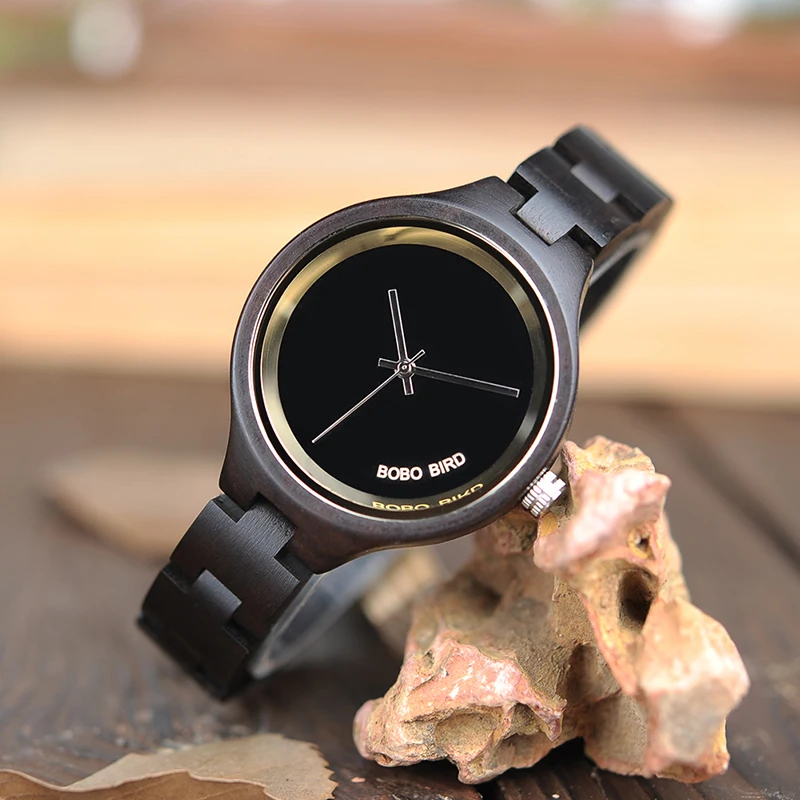 Meilleur BOBO OISEAU Femmes Montre En Bois Bambou Quartz Montres Dames Montre Bracelet relogio feminino avec Pleine Bande de Bois dans une Boîte Cadeau