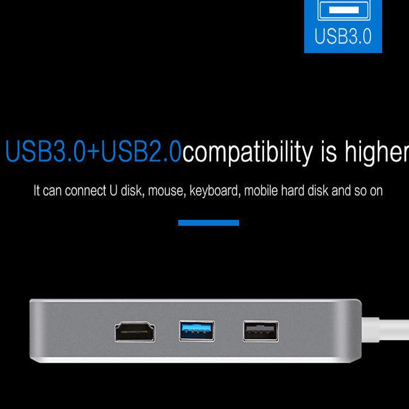 7 в 1 USB C телефонный док-станция для ноутбука USB 3,0 HDMI RJ45 SD type-c usb-концентратор Fealushon для ноутбука Macbook Pro hp DELL Surface L
