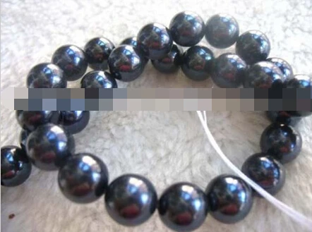 

Hot sell ->@@ N712 freshwater pearl round black 10-11mm 15"loose beads -Top quality free shipping