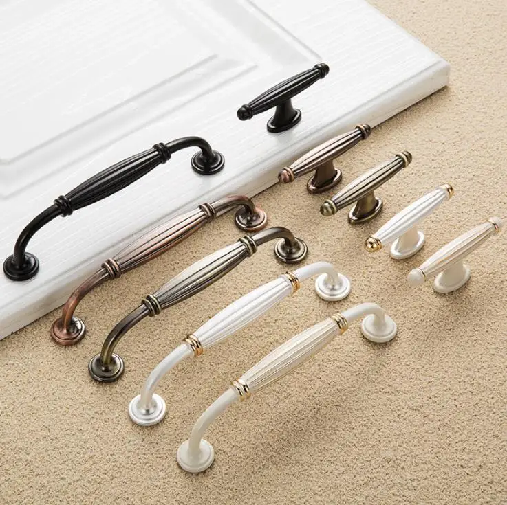 FAST SHIPPING Zinc Alloy Ivory White European Style Black Handle Cabinet Knob Antique Handles and Door Pull FAST SHIPPING Zinc Alloy Ivory White European Style Black Handle Cabinet Knob Antique Handles and Door Pull