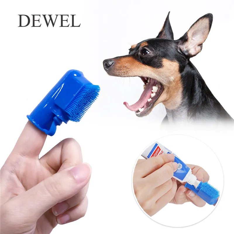 Dewel 2 PCS Dog Toothbrush Toothpaste Spill proof Breath font b Pet b font Teeth Brush