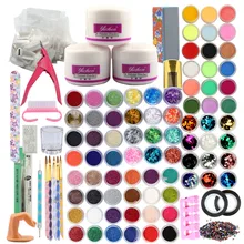 78 шт Акриловая жидкость маникюрный набор Nail Art Kit украшения со стразами Кисти для инструментов ногтей маникюр Расширение Комплект