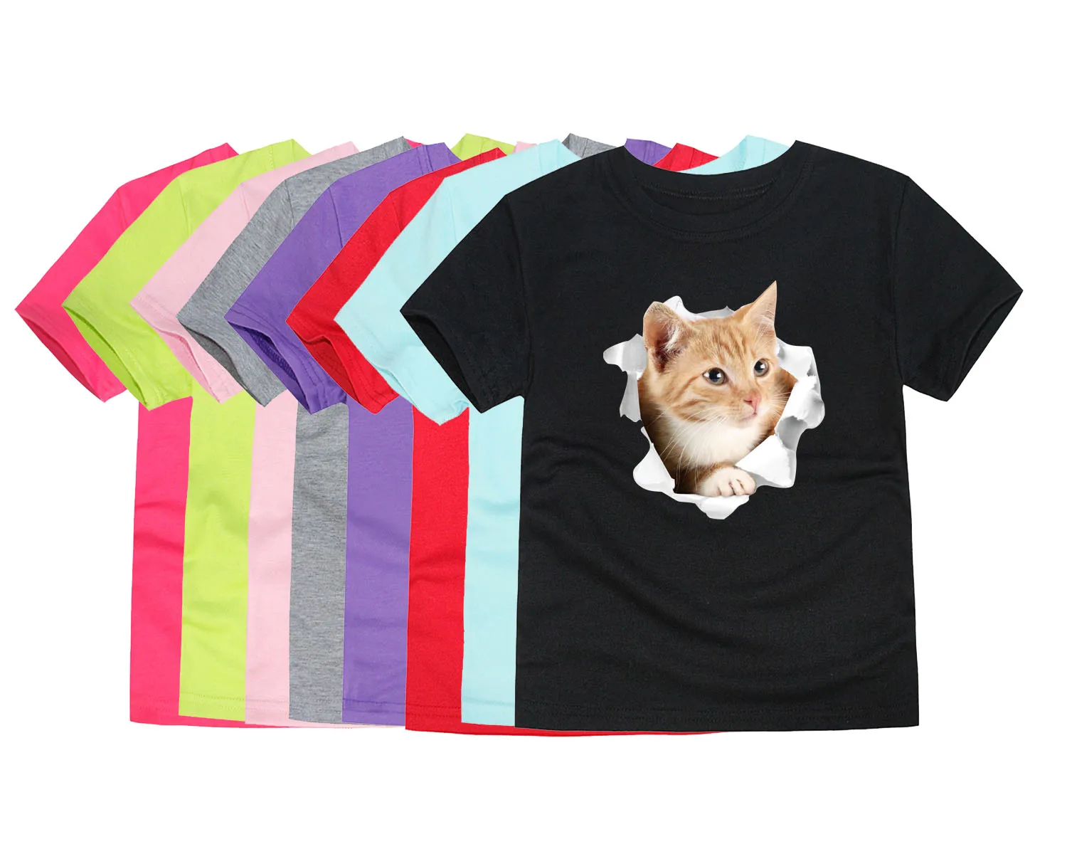 

Kids Cat Short Sleeve T Shirts Boys Bobo Choses 3D Cat T Shirts Children Tops Baby Clothes T-shirts Summer Clothes for Kids