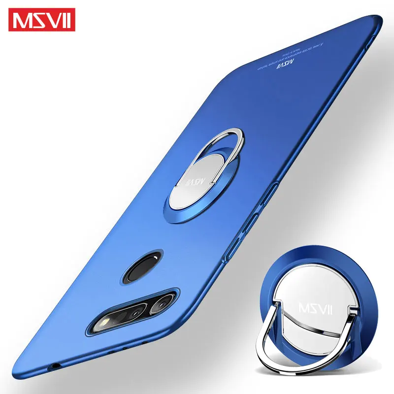 

Huawei Honor View 20 Case Cover Msvii Finger Ring Slim Matte Coque Honor View20 Case Metal Holder Cover Honor V20 V 20 Case Capa