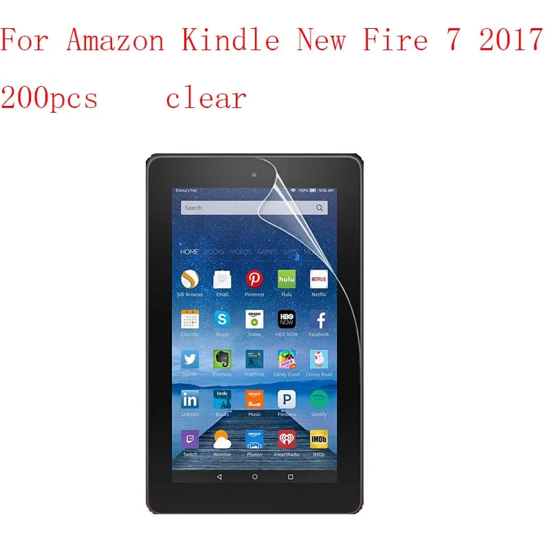 Transparent Lcd Screen Protector Film for Amazon Kindle New Fire 7 2017 explosion-proof membrane without retail packing 200X/lot |