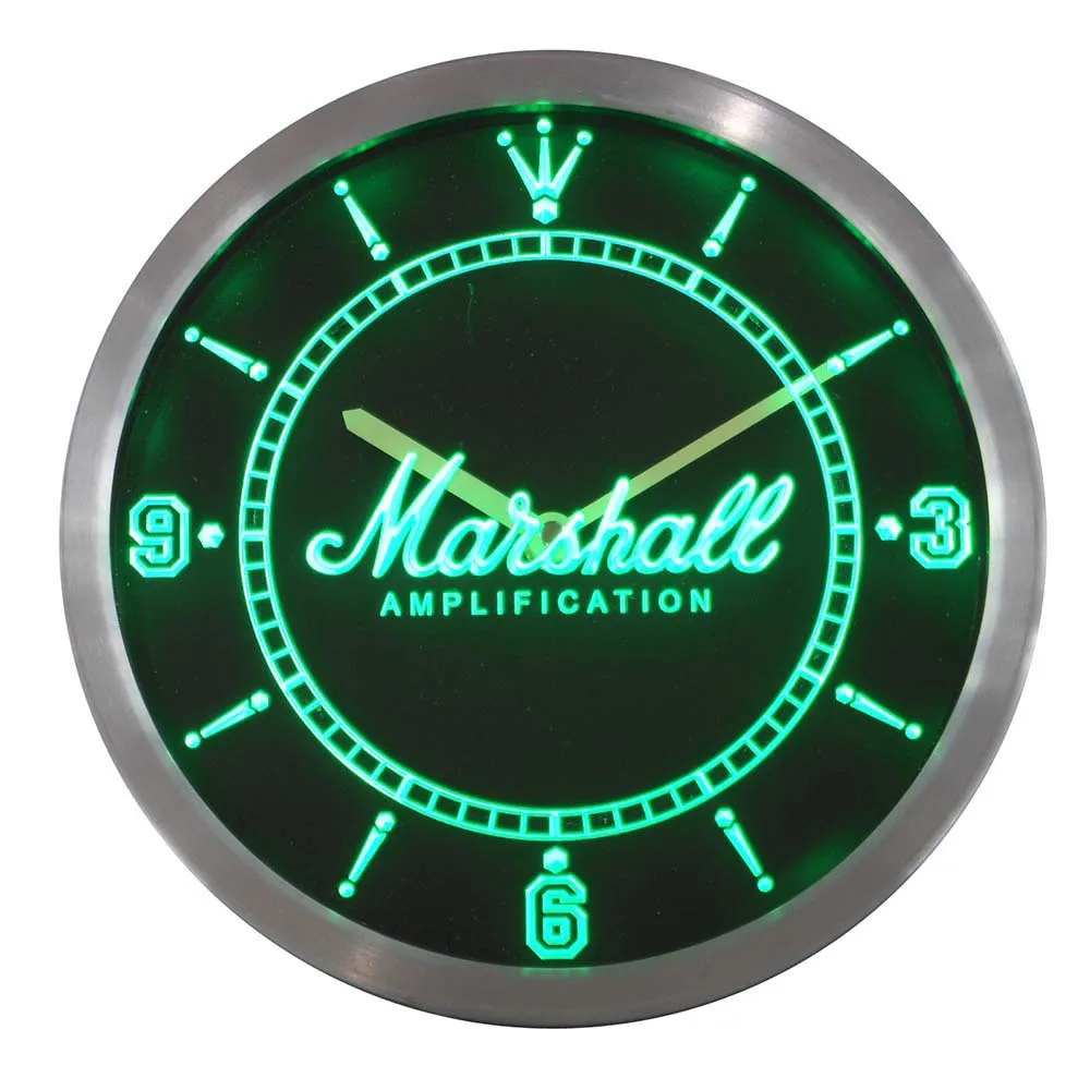 Nc0437 Marshall Гитары усилитель нижних частот неоновые световые знаки светодиодный настенные часы