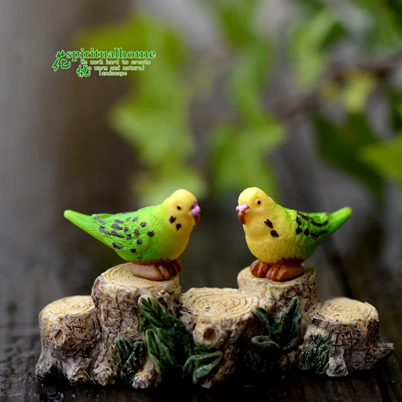 

2 pcs Moss micro landscaping material decorative decorative ornamental parrot DIY material Miniature Garden Ornament
