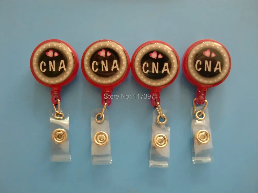 

CNA RN Name ID REEL RETRACTABLE BADGE HOLDER with epoxy 10pcs/lot