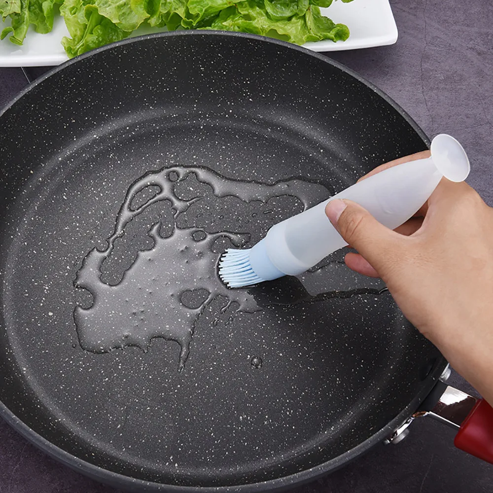 

1pc High Temperature Resistant Oil Bottle Silicone Brush Kitchen BBQ Tool