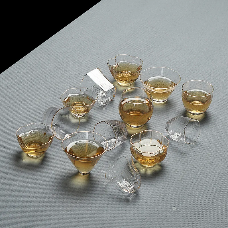 

Handmade Japanese Glass Kungfu Tea description of Phnom Penh small Teacup Master Cup Hammer Heat Insulation and Heat resistant