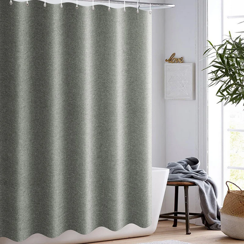 Simple Shower Curtain Imitation Linen Home Hotel Shower Curtain