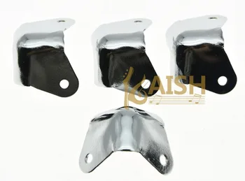 

4x Metal Two Hole Guitar AMP Cabinet Corners Speaker Corner Chrome