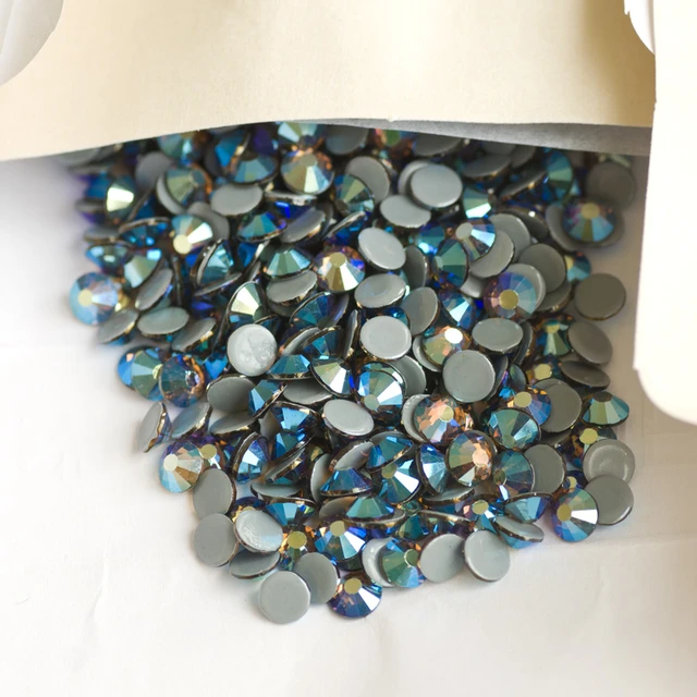 Peacock Blue Ab Flatback Rhinestone Hot Fix Crystal Glitters Strass Glass  Hotfix Stones For Needlework Art Dress Cloth Accessory - Rhinestones -  AliExpress