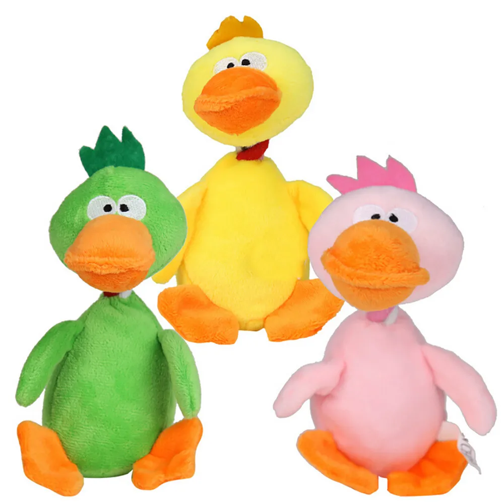 

Cartoon Pet Dog Cat Squeak Chew Sound Toy Funny Fleece Durability kong dog toy squeaker Duck Plush Toys For Dogs Puppy