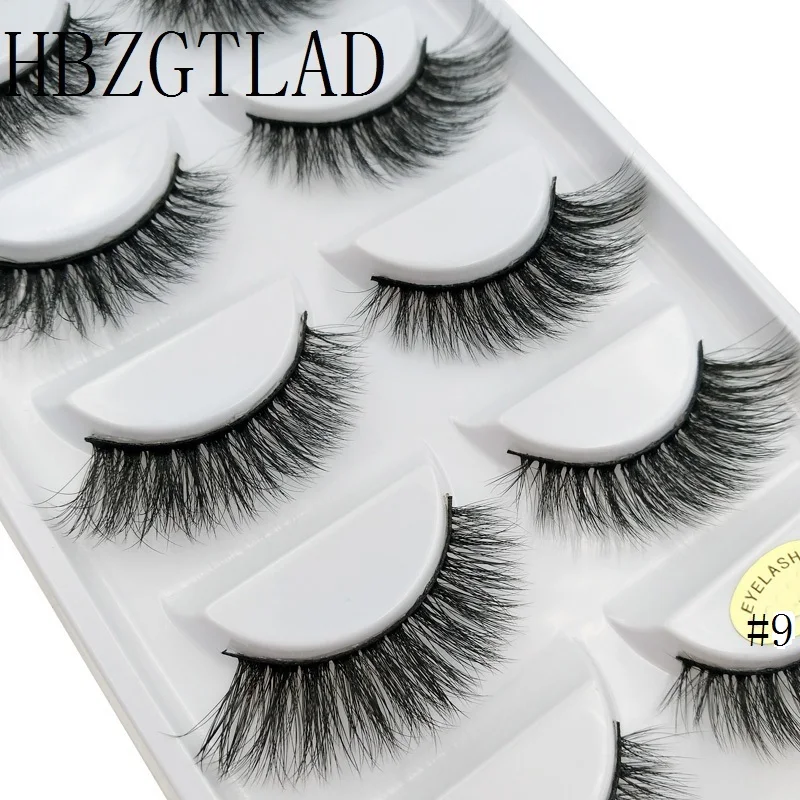 

5 pairs 100% Real Fake Mink Eyelashes 3D Natural False Eyelashes 3d Mink Lashes Soft Eyelash Extension Makeup Kit Cilios
