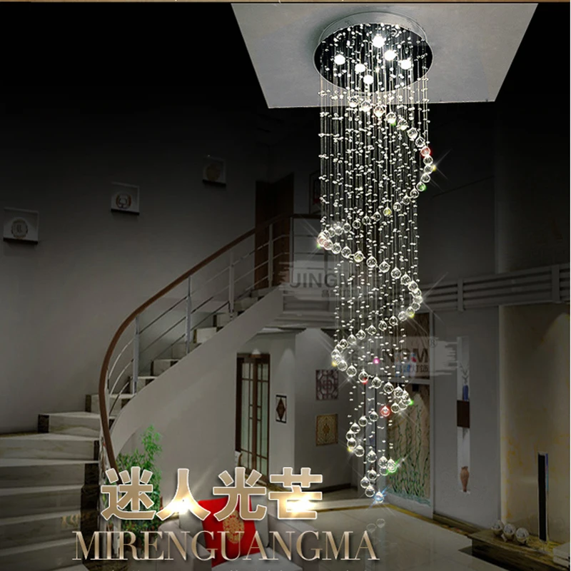 

Ceiling Lights K9 Crystal Ceiling Lights Fitting Double Staircase LED Ceiling Lights For Foyer Dining Room Restaurant