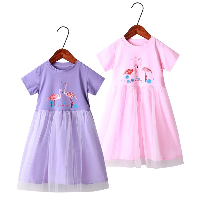 

2019 New Brand Girls Unicorn Dress Girls Flamingo Vestidos Kids Party Casual Tutu Dress Children Licorne Spring summer Dresses