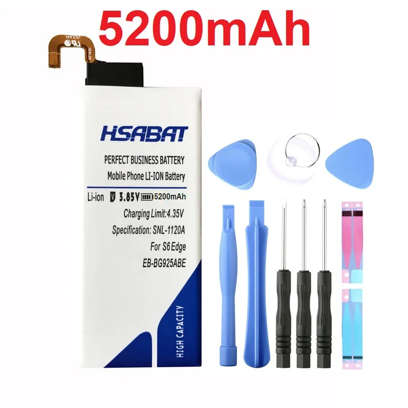 

HSABAT 5200mAh EB-BG925ABE Battery for Samsung GALAXY S6 Edge Batteries G9250 G925F G925FQ G925S S6Edge G925A G925V