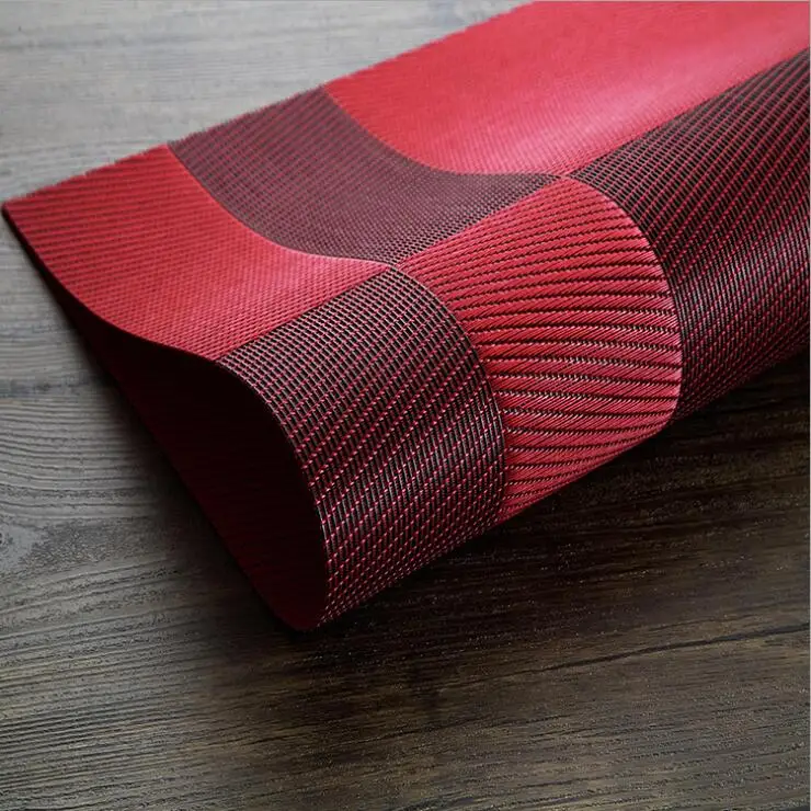  Fyjafon 4/6pieces Kitchen Table Mats Set Heat Protection PVC Table Mat Placemats Environmental Tabl